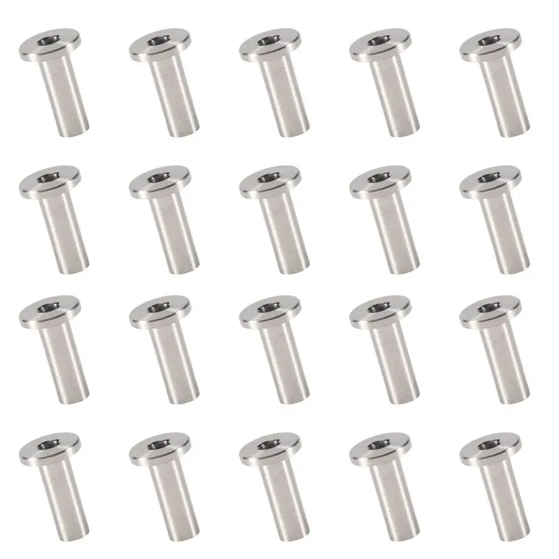20Pcs Stainless Steel Protector Sleeves Protective Sleeves Grommet Kit For 1/8Inch Wire Rope Cable Railing, DIY Balustrade T316