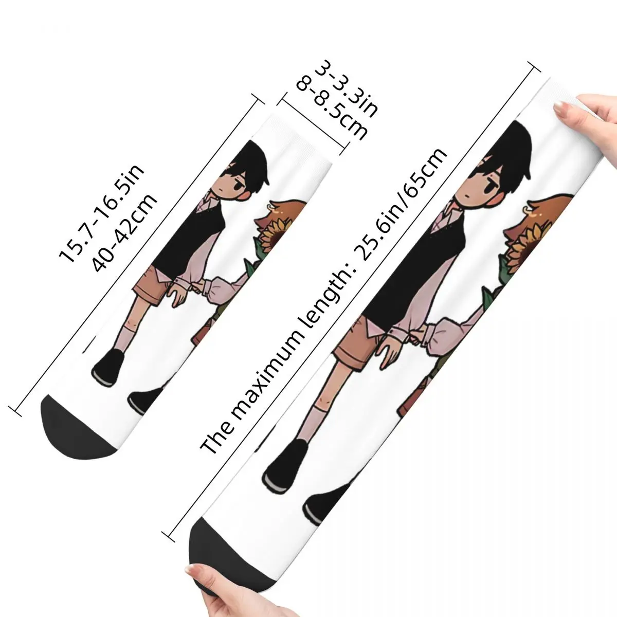 Funny Happy Men's Socks FRIENDS AND FAMILY Vintage Harajuku Omori Game Hip Hop Seamless Crew Crazy Sock Gift Pattern Printed