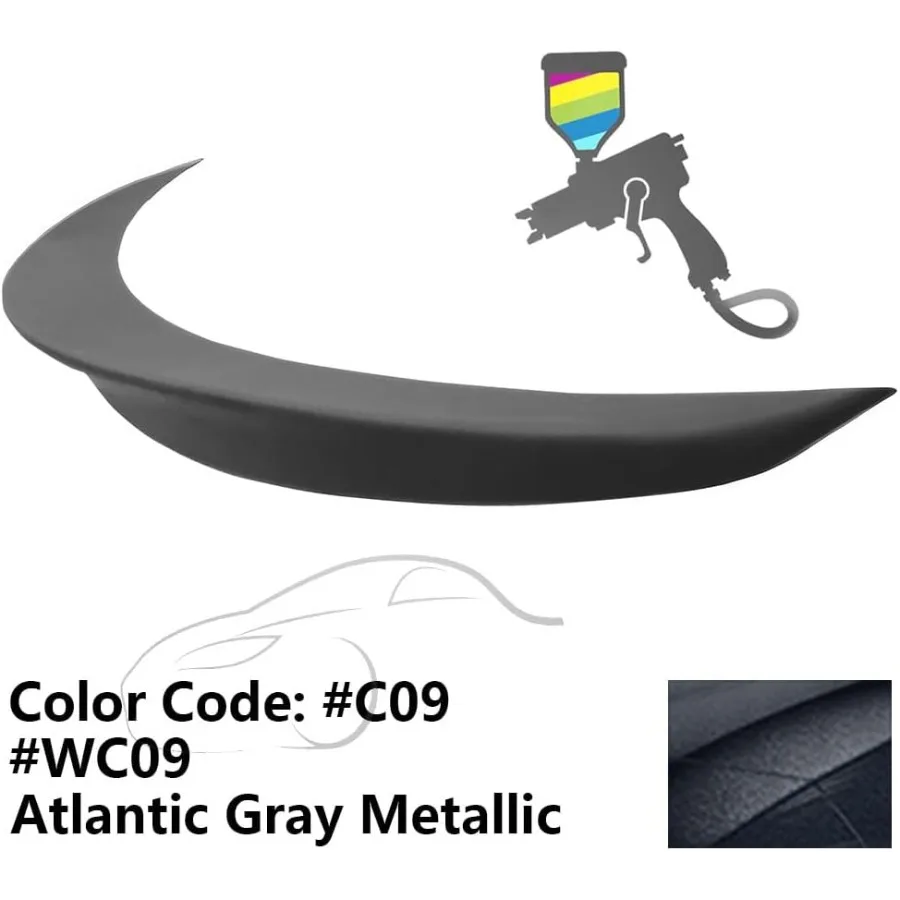 سبويلر صندوق السيارة متوافق مع 20122018 BMW F30 3 Series نمط الأداء المطلي C09 WC09 ترون خلفي ABS رمادي أطلسي معدني