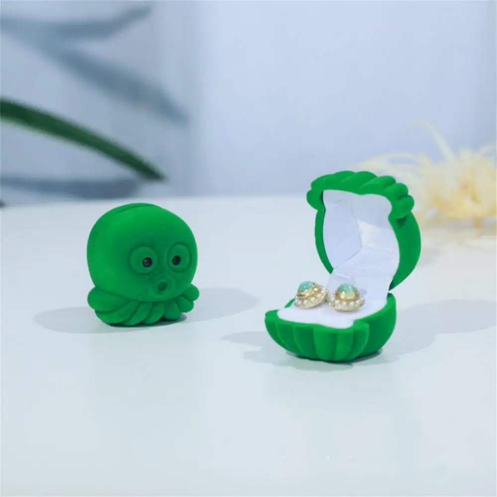 Flannel Ornament Box Frog Shape Jewelry Packaging Box Creative Mini Frog Ring Box Adorable Dust-proof Rings Container