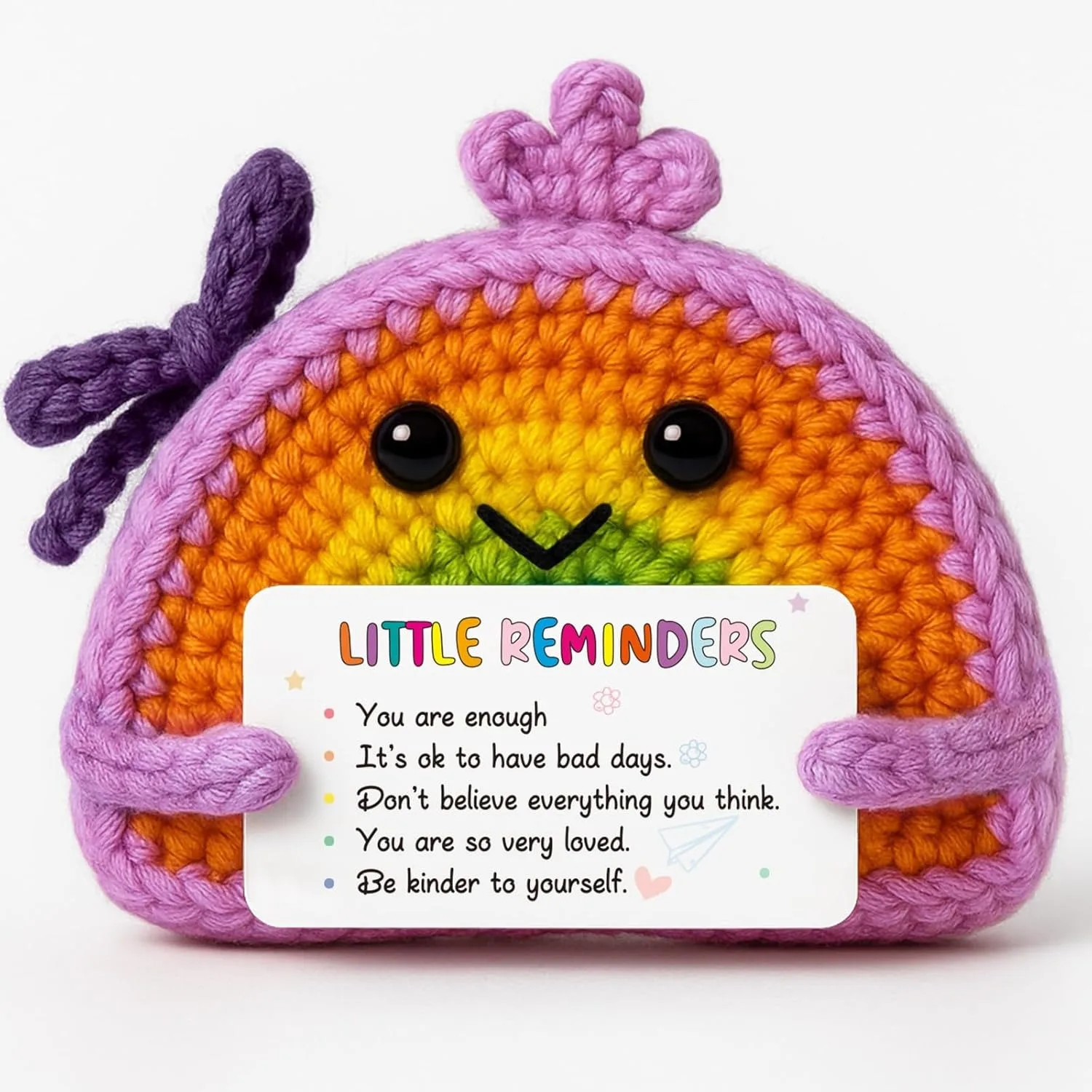 1 Piece Rainbow Crochet Plush Toy Gift, Positive Encouragement and Emotional Motivation, with a 