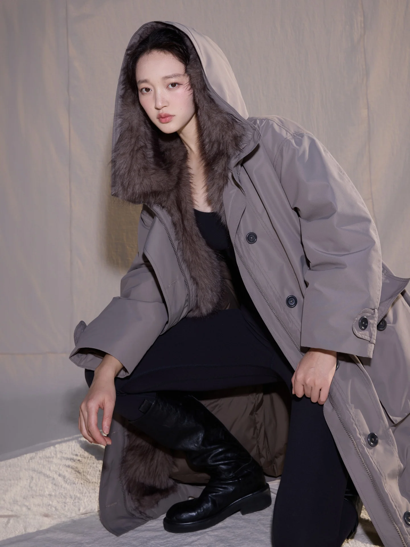 

Длинное пуховое пальто Jaet Extreme Cold из ткани Tee-Proof с 3D-аппликацией, повседневное, свободного кроя, утепленное, для женщин