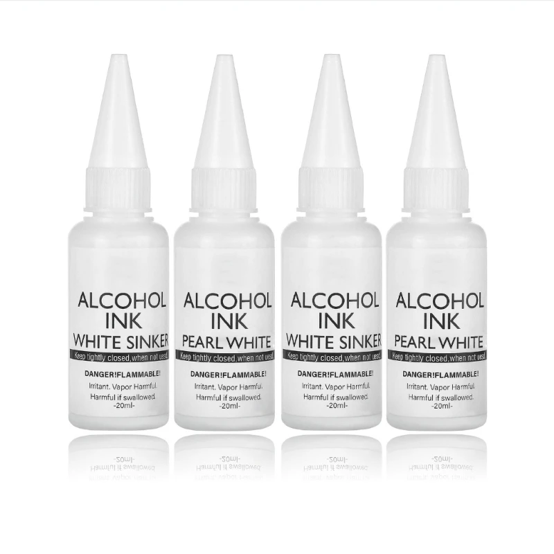 White Set 2Type White Alcohol-Based for Epoxy Resin Painting White Paint Color Dye for Resin Art