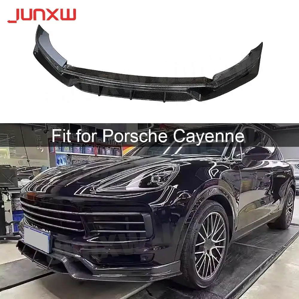 

Carbon Fiber Front Bumper Lip spoiler for Porsche Cayenne 2022 Car Head Bumper Chin Winglets Flaps Aprons Car Accessories FRP