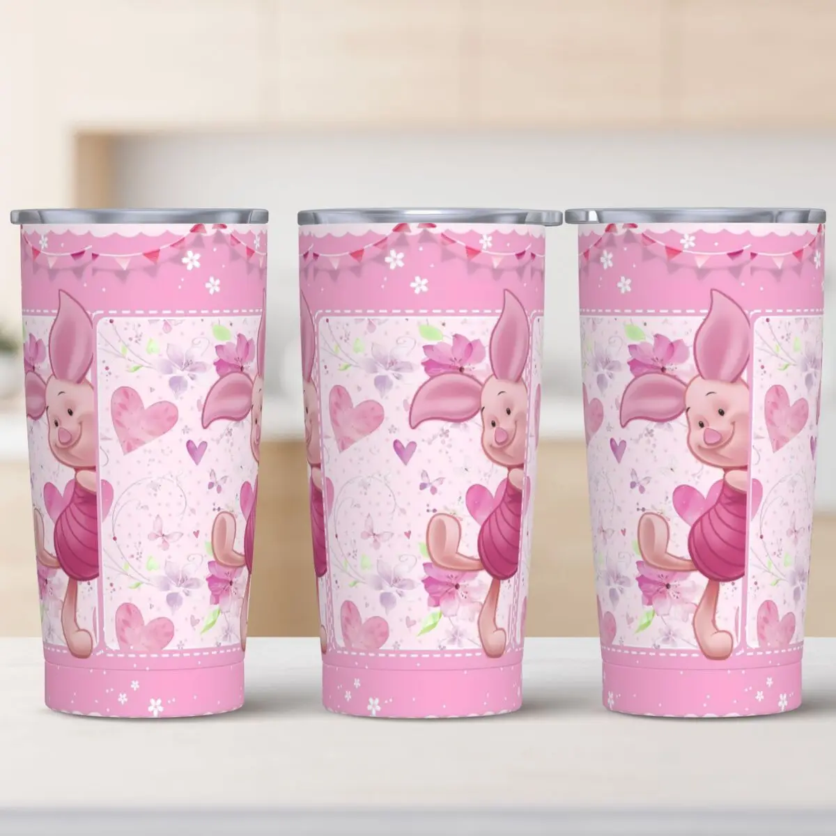 

Stainless Steel Tumbler Winnie The Pooh Piglet Disney Coffee Mug Insulated Cold and Hot Mugs Cup Travel Printed Water Bottle