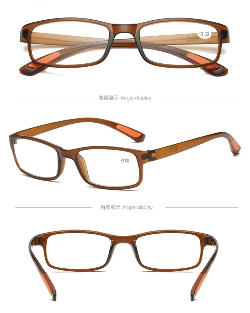 Gafas de lectura ultraligeras para hombre y mujer, lentes de lectura con montura, a la moda, 1,5 + 2,0 + 2,5 + 3,0 + 3,5