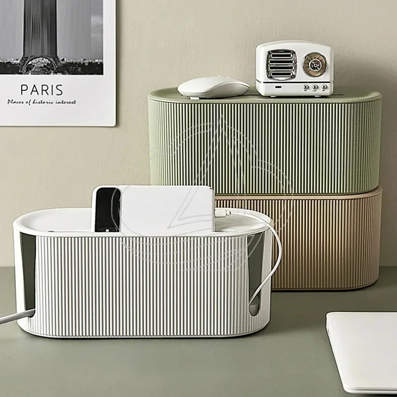 Nordic Style Cable Storage Box Desktop Wire Organizer for Plug Router Data Line Holder