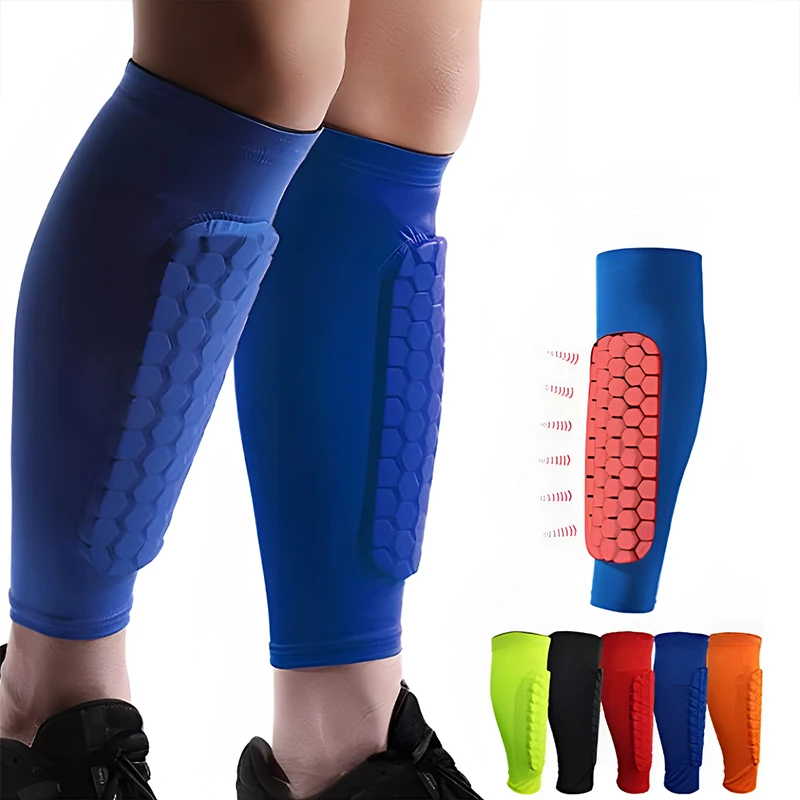 

1Pc Soccer Shin Guard Football Shields Calf Compression Sleeve with Honeycomb Pad Anti-Collision Sports Leg Calf Protective Gear