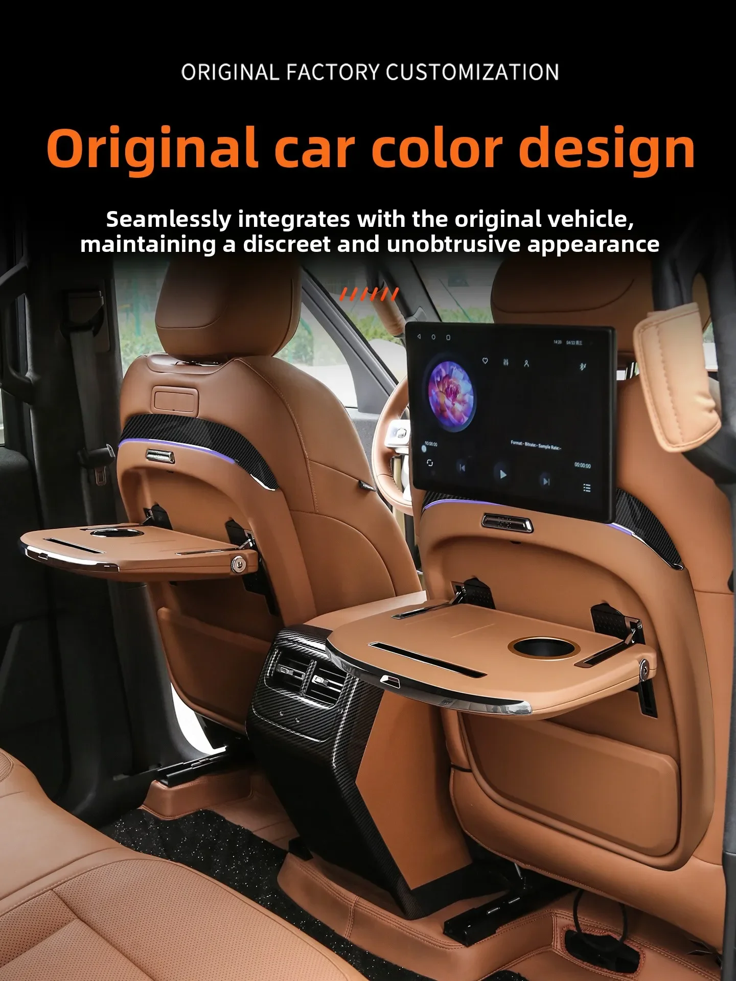 Car Tray Table For Chery ICAR V27 2026 Multifunction Seat Back Small Table Wireless Charging&Ambient Light Foldable Table Board detail image 3
