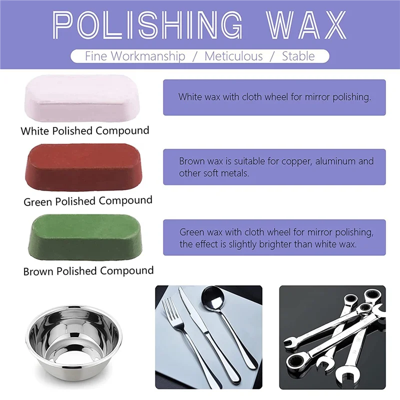 

16Pcs 4 Inch Polishing Wheels Pad Denim Wheels With 6Pcs Polishing Compounds And 1/4 Inch Drill Shank For Bench Grinder-A68E