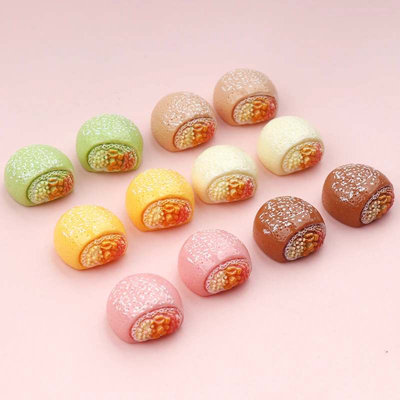 30/300pcs Mini Bread Flat Back Resin Cabochon DIY Resin Craft Decoration Miniature Kawaii Phone Accessories Handmade