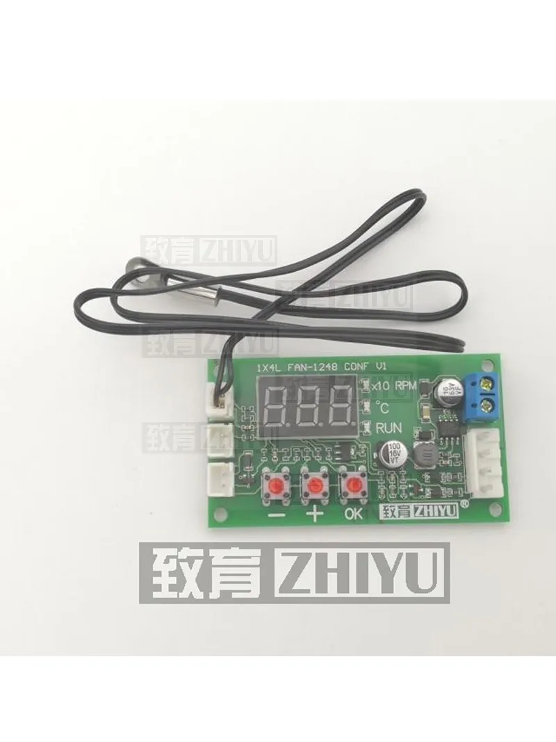 

12-48V Digital Display Four-wire PWM Fan Temperature Governor Signal 10V Support EC EBM Fan Can Be Turned Off