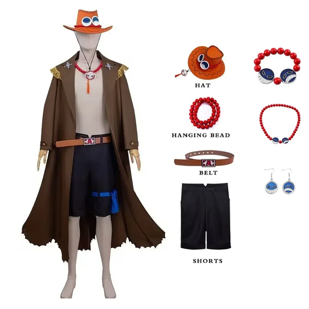 

Anime Portgas D Ace Cosplay Costume Ace Disguise Coat Pants Uniform Hat Sets Halloween Carnival Christmas New Year Party Clothes