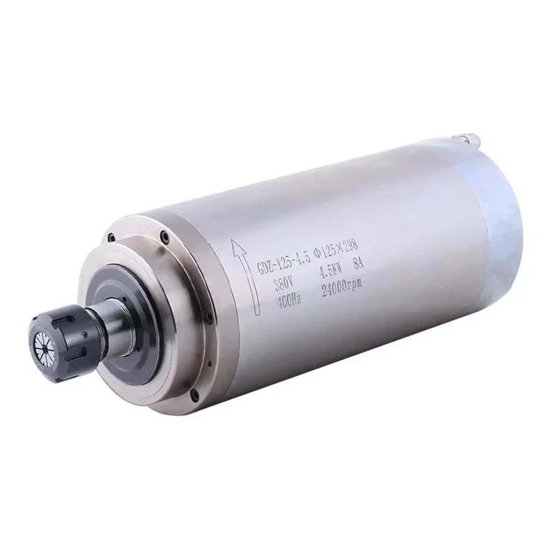 GDZ-125-4.5 High Speed 4.5KW Motor Spindle 125MM Er25 400hz Water Cooling with High Quality Bearing for CNC Machine Drilling