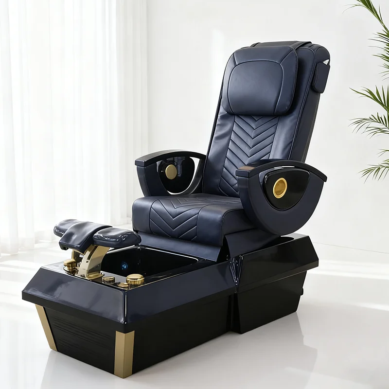 High Quality Modern Black Pu Leather Reclining Foot Massage Spa Chair Electric Massage Pedicure Chairs With Discharge Pump