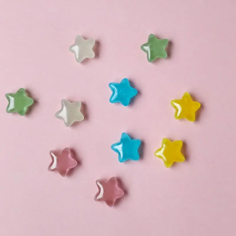 50pcs Luminous Starfish Stone DIY Handcraft Material Colored Jewelry for Aquatic and Landscape Decoration