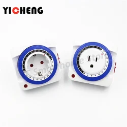 1Pcs Timing plug-in mechanical socket,  EU/ US standard socket with  Timing range 15min-24 o'clock , intelligent management