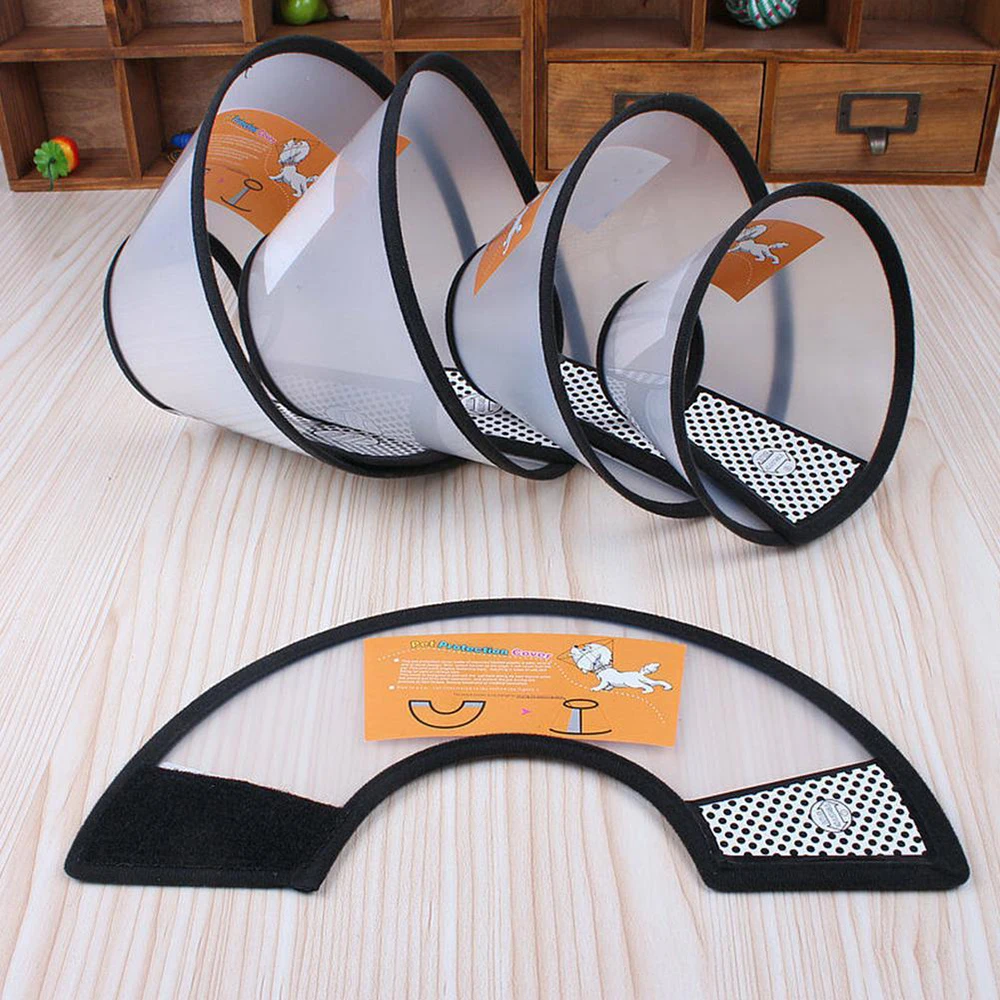 Transparent Adjustable Protective Collar Dog Neck Recovery Puppy Pet Cone Collar Circle