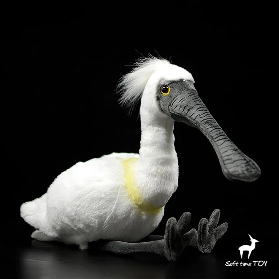 Black-faced Spoonbill High Fidelity  Birds Plushie Egret Plush Toys Lifelike Animals Simulation Gifts