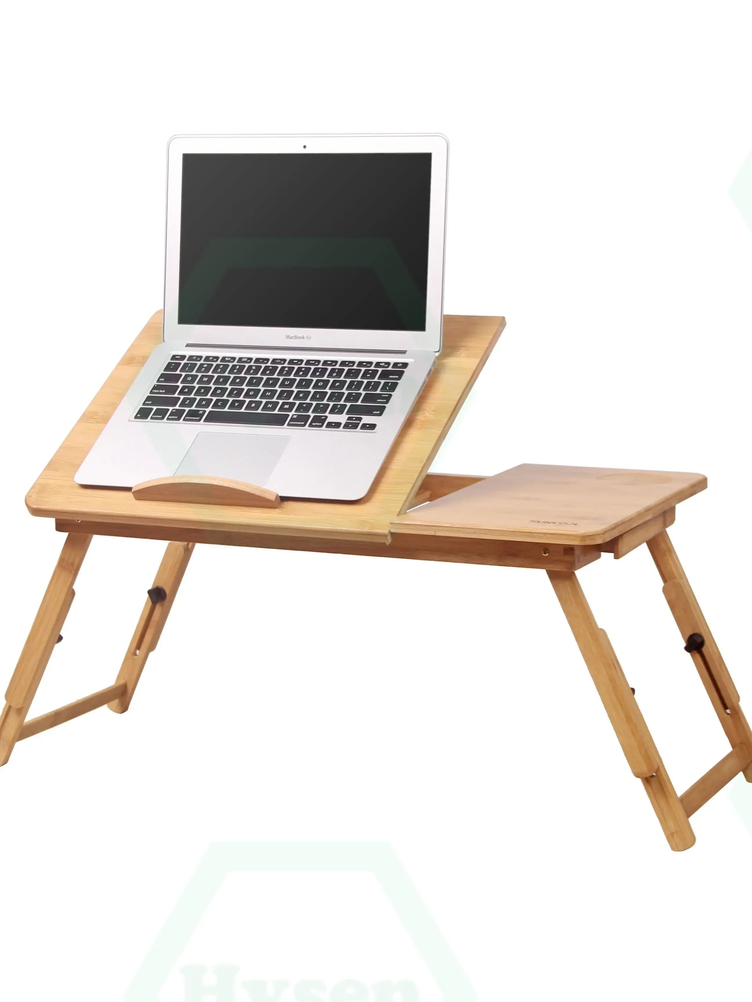 Laptop Desk Adjustable with 100% Bamboo a Foldaway Breakfast Serving Bed Tray Tilted Top bed Table