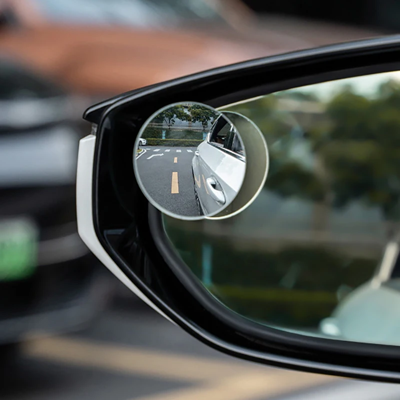 مرآة النقطة العمياء للسيارة مكونة من قطعتين، مرآة أمان مرورية كاملة الرؤية، مساعد ركن محدب بزاوية واسعة 360 درجة #5