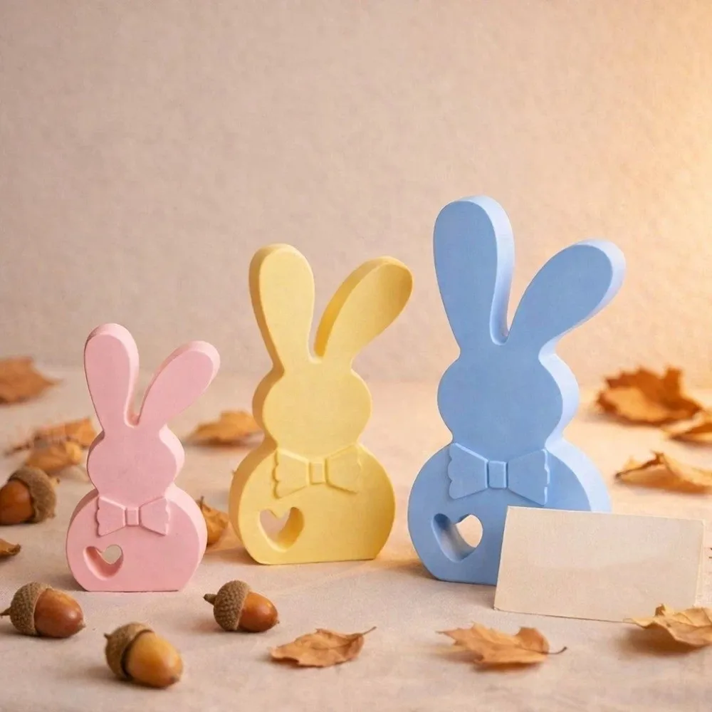 

Cute Easter Rabbit Silicone Mold Flexible Non-Stick Resin Casting Molds Art Craft Animal Statue DIY Candle Mold Easter Party