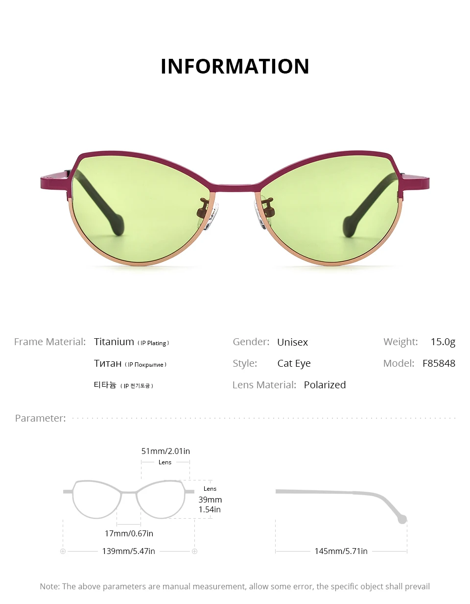 FONEX Titan-Sonnenbrille für Damen, neu im trendigen Markendesign, polarisierte Cateye-Sonnenbrille, hochwertige japanische Cat-Eye-Sonnenbrille 85850 – Detail 31