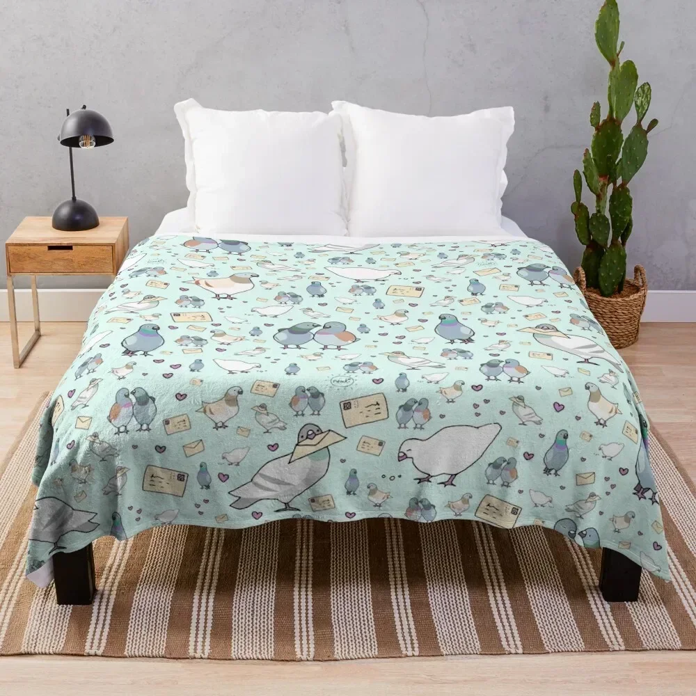 

Pigeons Throw Blanket Bed linens For Baby Soft Big Custom Blankets