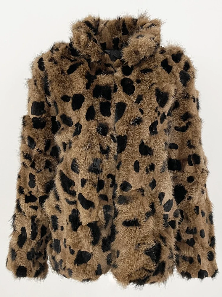 2025 femmes personnalisé veste de fourrure de renard naturel manteau de fourrure véritable hiver automne mode luxe une pièce véritable manteau de fourrure léopard