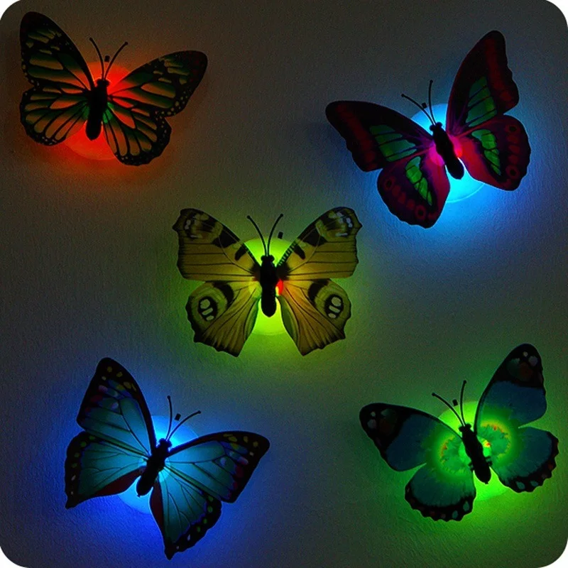 2023 Luminous Butterfly Nightlight Chuck and Stickers Night Lamp Indoor Lighting Wall Lights Home Decorations