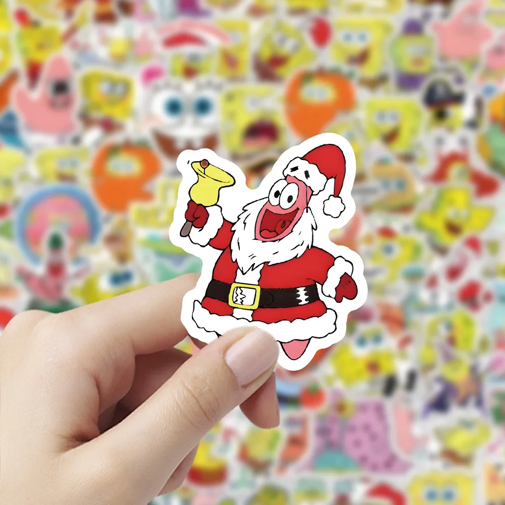 100 Stück SpongeBob Cartoon-Aufkleber Patrick Star Squidward DIY Dekor-Aufkleber für Notizbuch, Schreibwaren, Tagebuch – Detail 6
