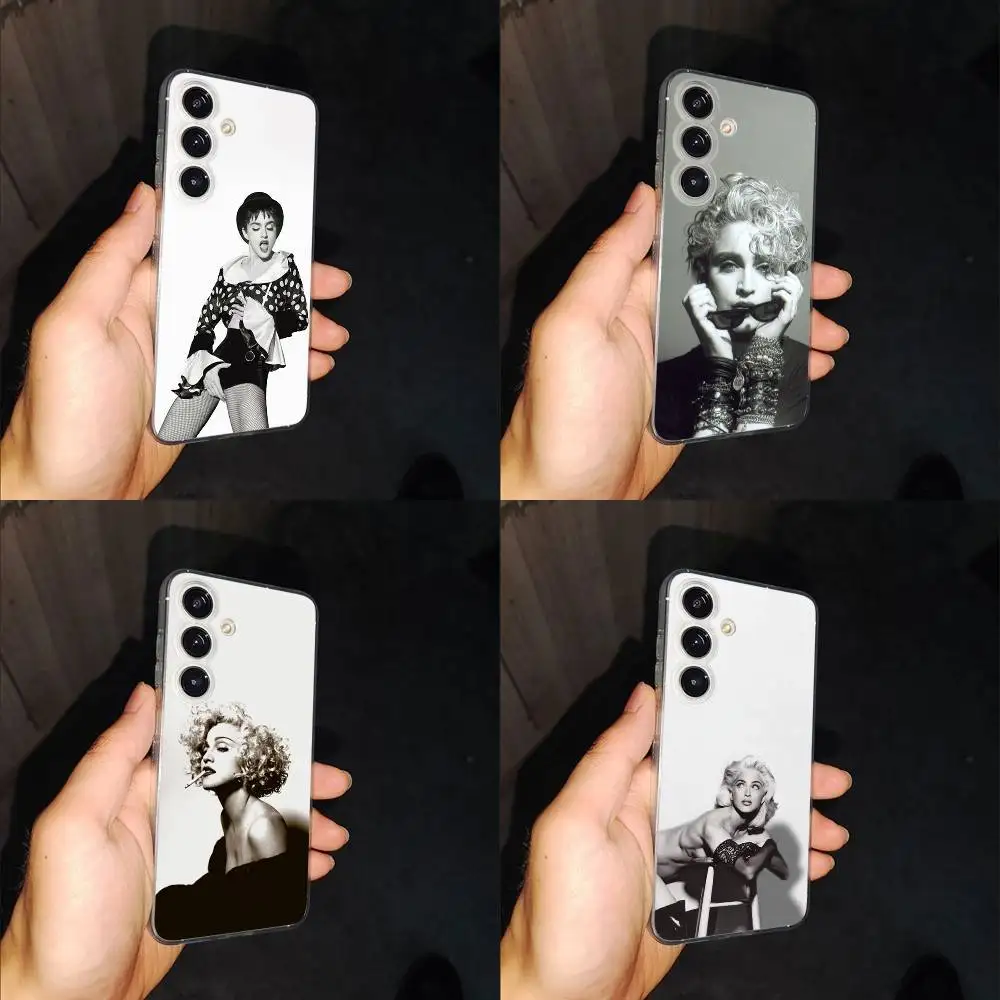 

Singer M-Madonna Phone Case For Samsung S24,30,21,22,23,20 FE,lite,PIus,Ultra,5G,Note,9,10 Transparent Cover