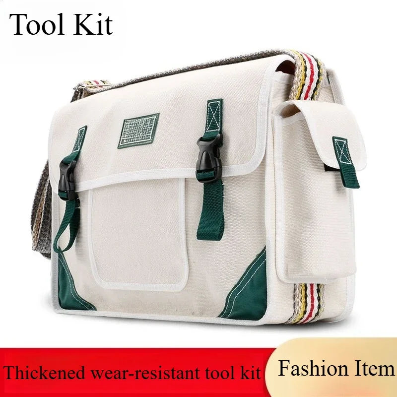 

Electrician canvas bag multifunctional maintenance and installation electrician bag wear-resistant thick shoulder crossbody bag