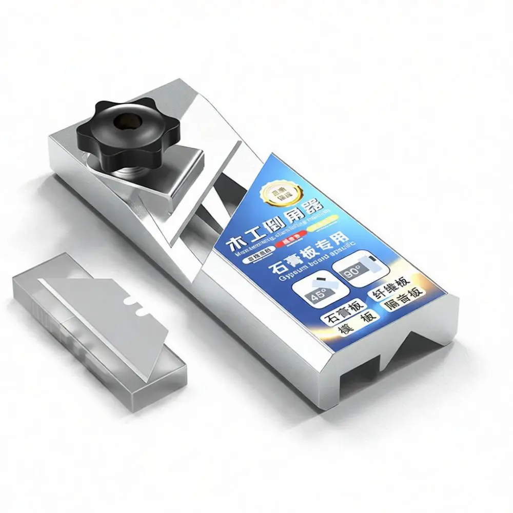 Professional Gypsum Board Edge Trimmer Drywall Chamfer Plane Tool Woodworking V Shape Handheld Cutter Finishing Device