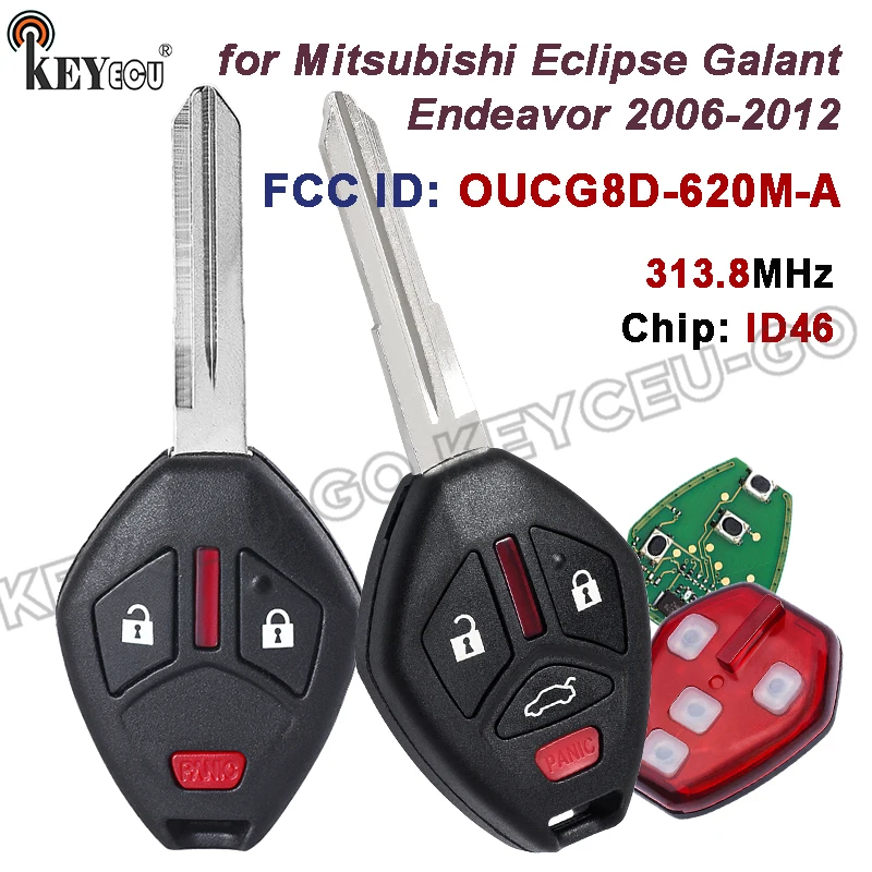 

KEYECU OUCG8D-620M-A 313,8 МГц ID46 чип дистанционный автомобильный брелок для Mitsubishi Eclipse Galant Endeavour 2006-2012