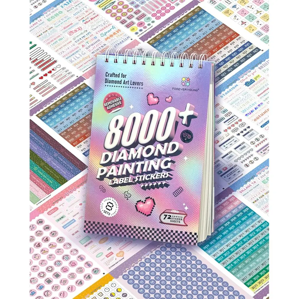 

Книга-альбом для наклеек Diamond Art, 72 страницы, 8000+ стикеров для любителей алмазной живописи