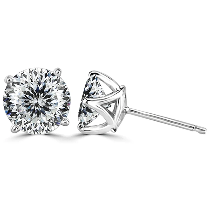 Butterflykiss Real 1CT Moissanite Diamond 100% 925 Sterling Silver Stud Earrings For Women Men Unisex Sparkling Wedding Jewelry