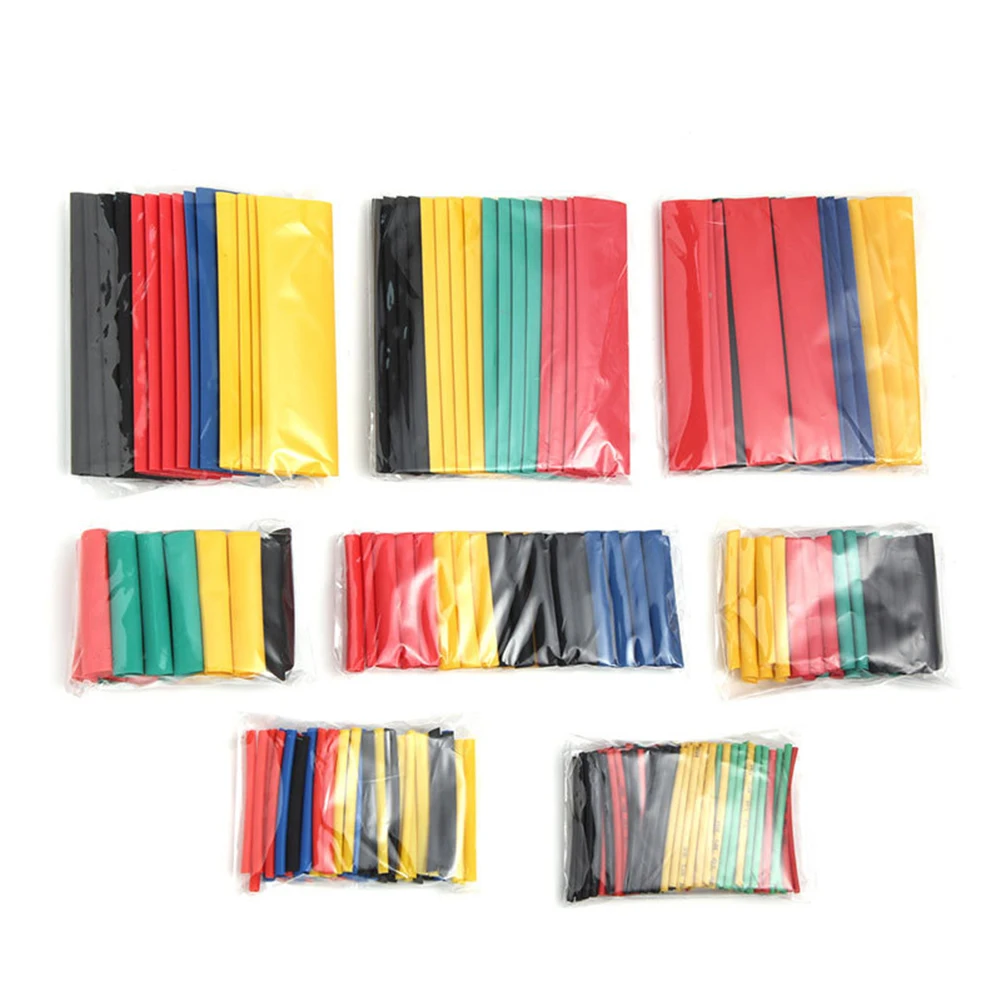 164PCS Schrumpfschläuche Set 2:1 Thermobeständiges Rohr Schrumpfverhältnis Schrumpfschlauch Kabelhülse 8 Größen Draht Kabelhülse Wrap