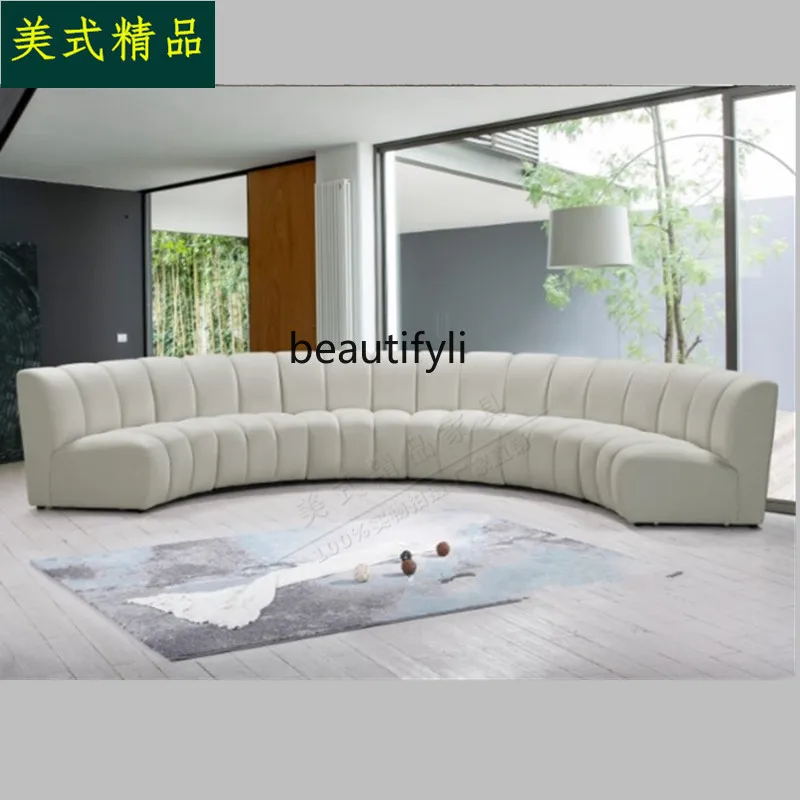 American Arc Semicircle Fan-Shaped round Combination Sofa Large Apartment Shopping Mall Villa