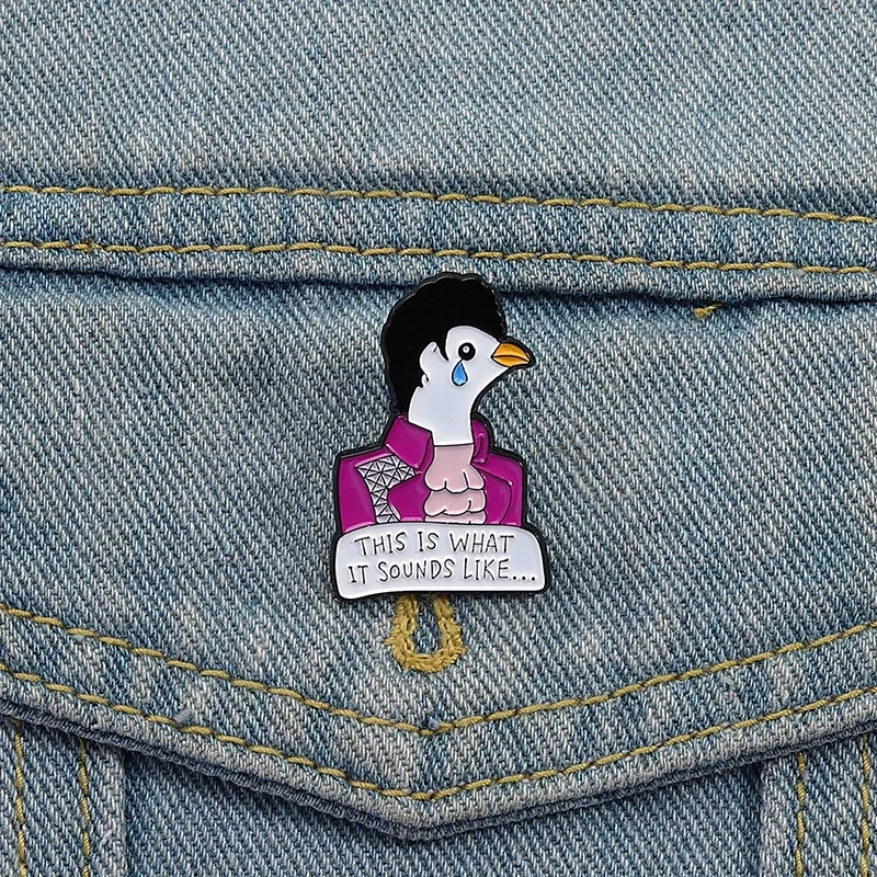 هذا هو ما يبدو مثل المينا دبوس البكاء الحمائم الأرجواني المطر الموسيقى بروش شارة التلبيب مجوهرات الديكور هدية لصديق المشجعين #6