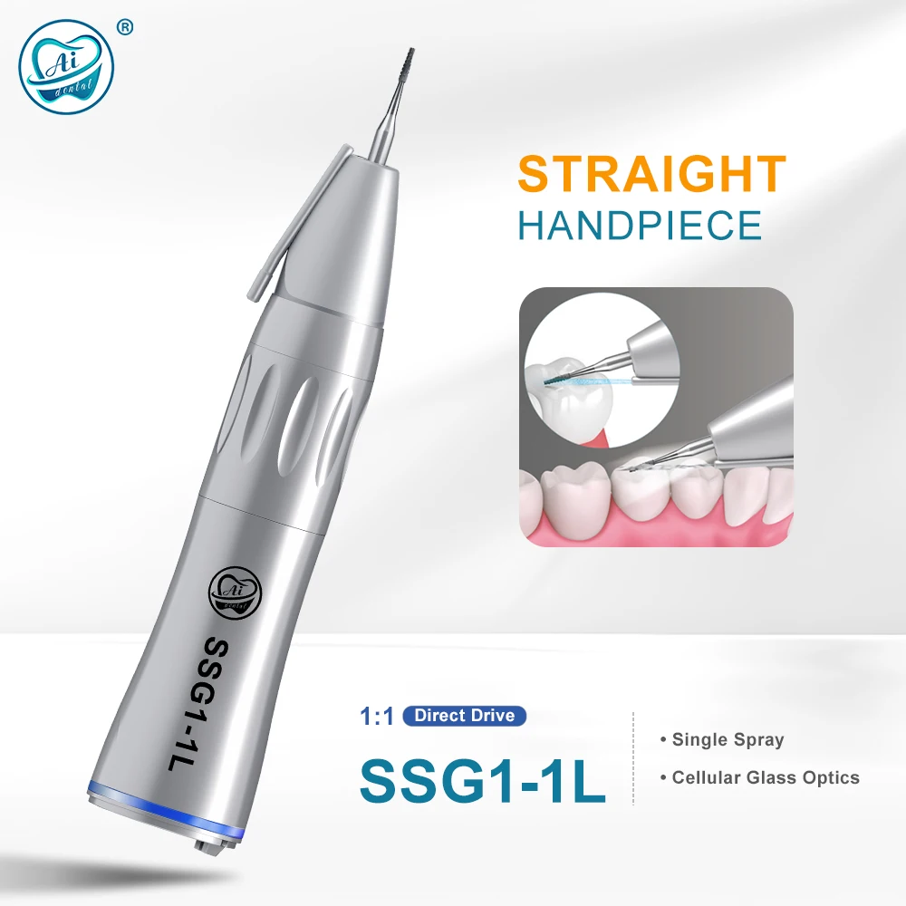 SMILE SSG1-1L Pieza de mano dental de punta recta 1:1 de baja velocidad con irrigación externa y fibra óptica, Insumos de Odontología