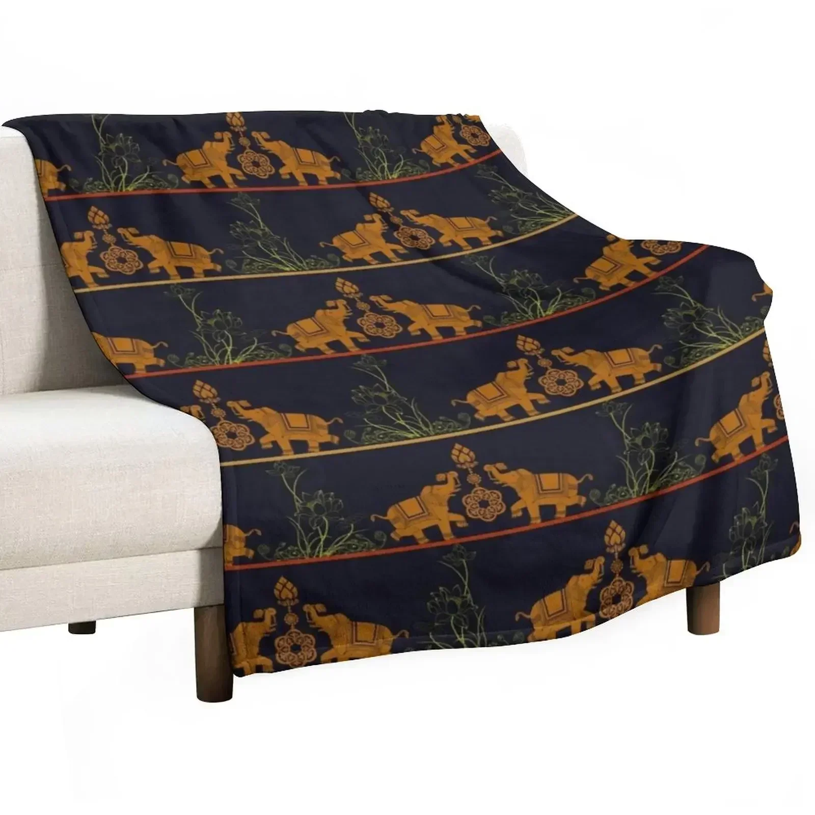 

Rajasthani Elephant Print Throw Blanket Summer Beddings Blankets For Sofas Blankets