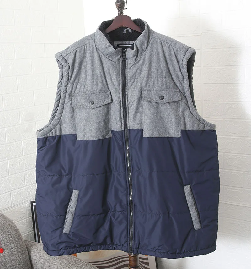 Plus Size 15XL 13XL Men' Sleeveless Vest Jackets Winter Fashion Male Cotton-Padded Vest Coats Warm Waistcoats 205KG