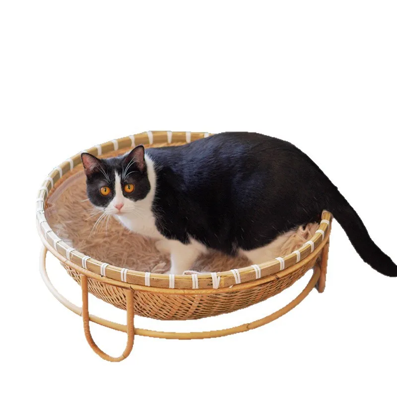 

Eco-Friendly Summer Bamboo Rattan Cooling Hammock Universal Four Seasons Internet Popular Solid Pattern Cat Dog Nest Cold Mat