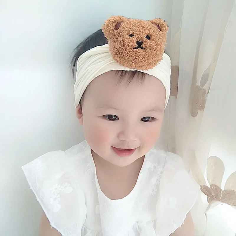 New Cute Cartoon Bear Baby Headband Turban Soft Elastic Newborn Baby Girls Hair Band Infant Kids Headwear Baby Hair Accessories