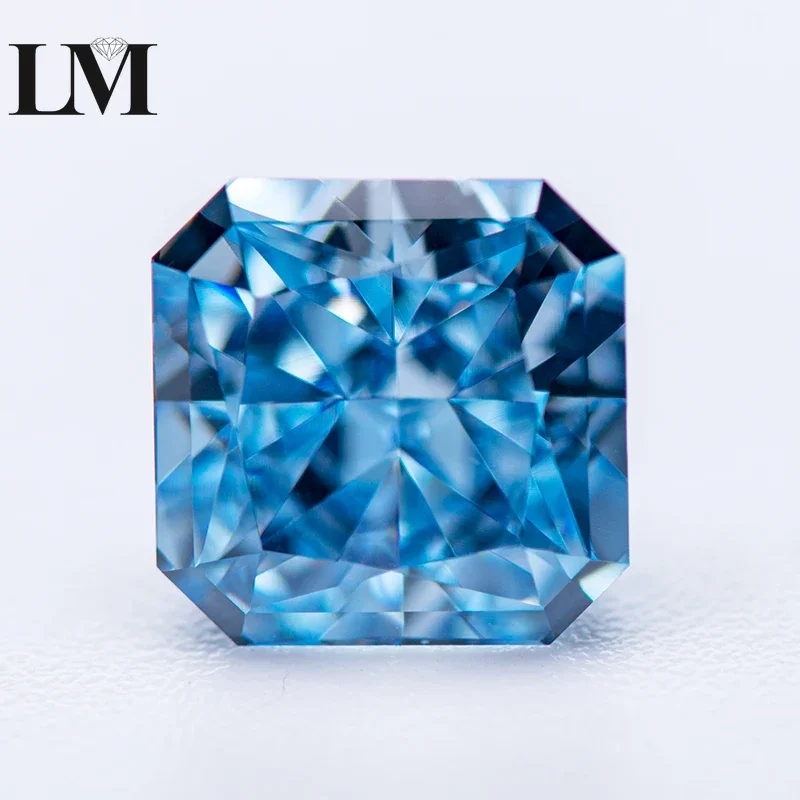 

Cubic Zirconia Stone Fancy Blue Color Asscher Shape 5A Grade 4k Crushed Ice Cut Synthetic Zircon Gems For Women Jewelry Making