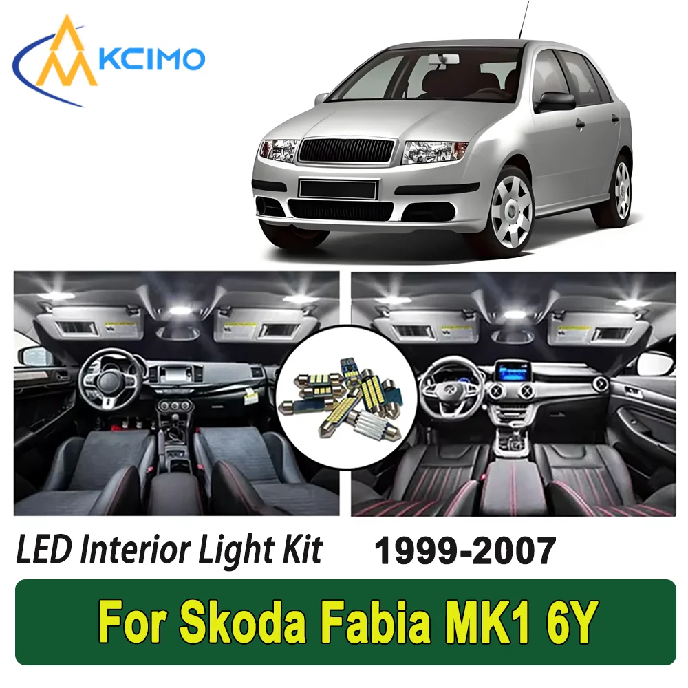 

New Light Bulb For Skoda Fabia MK1 6Y (1999-2007) Premium Bright LED Interior Dome Map Trunk Light Kit New Car Led Lamps Canbus