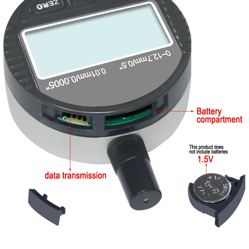Imagem -06 - Micrômetro Eletrônico Digital Micrômetro à Prova de Óleo 0.001 mm Metric Polegada 012.7 mm 0.5 Precision Dial Indicator Gauge Meter Ip54