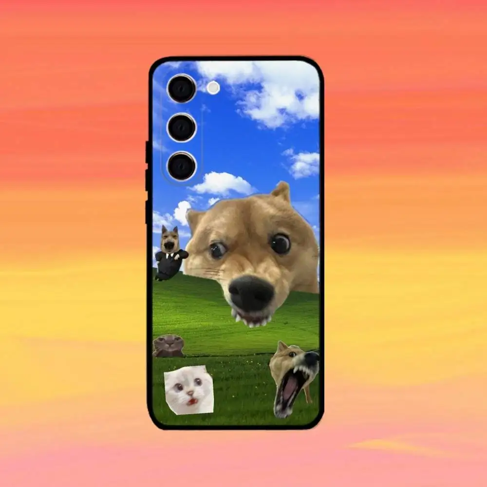 Śmieszne etui na telefon z psem Shiba Inu dla Samsung Galaxy A73, A72, A71, A70, A53, A52, A51 i innych modeli, miękka czarna obudowa.