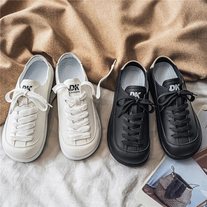 

Весенние и летние мужские повседневные туфли с широким носком и низким каблуком, удобные и модные туфли.